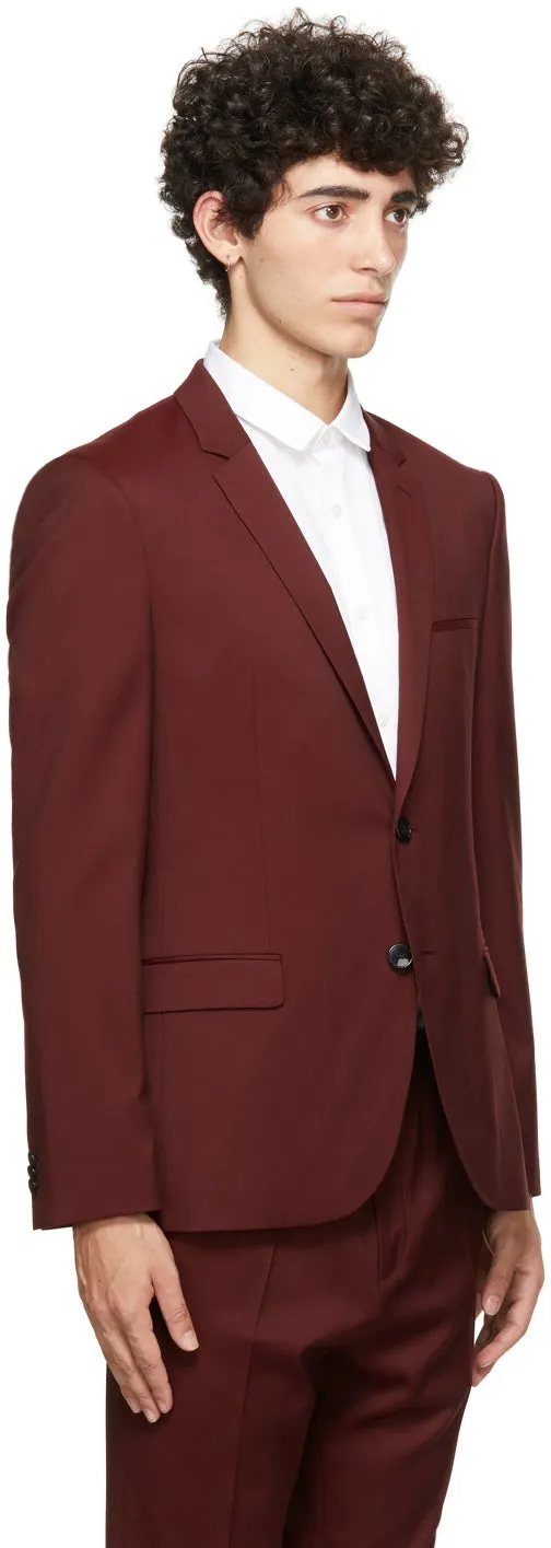 Hugo Burgundy Virgin Wool Arti204 Blazer