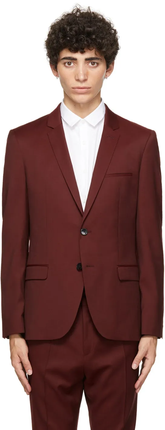 Hugo Burgundy Virgin Wool Arti204 Blazer