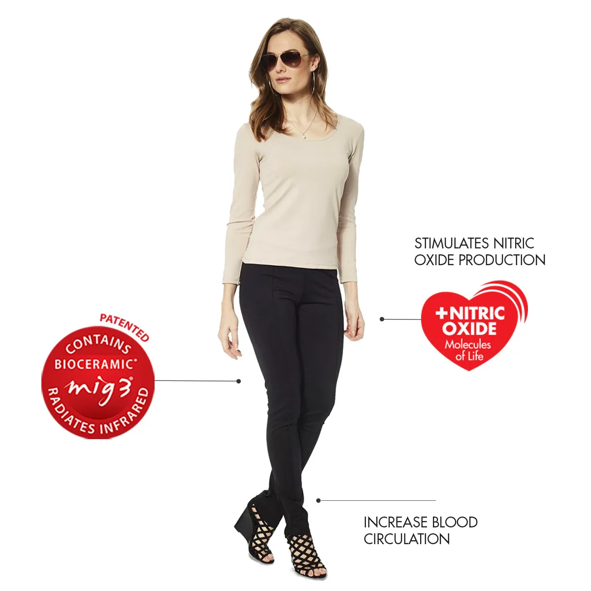 Invel® Active Skinny Pants with Bioceramic MIG3® Far-Infrared Technology