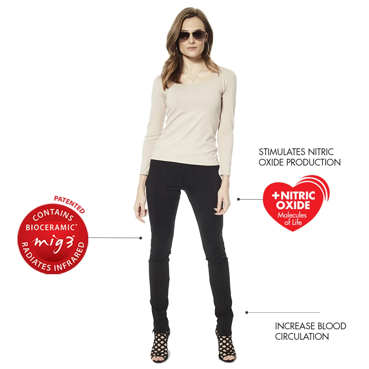 Invel® Active Skinny Pants with Bioceramic MIG3® Far-Infrared Technology