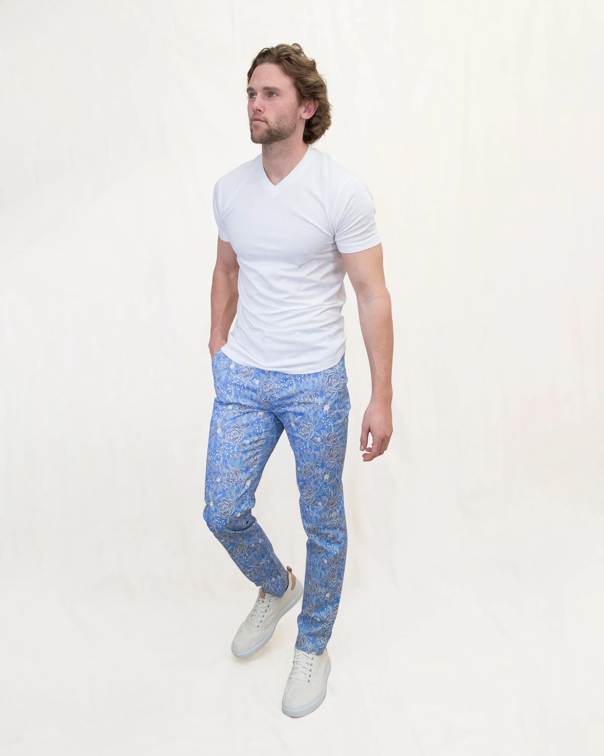 JACK HANDCUT FLORAL PANT - BLUE