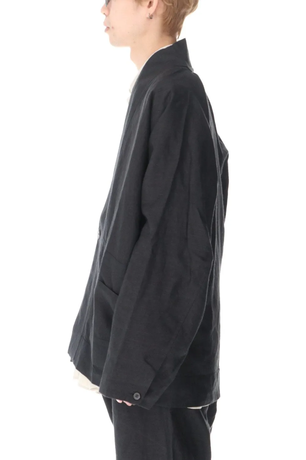 JACKET#43 ANTHRACITE RAMIE/LINEN TWILL