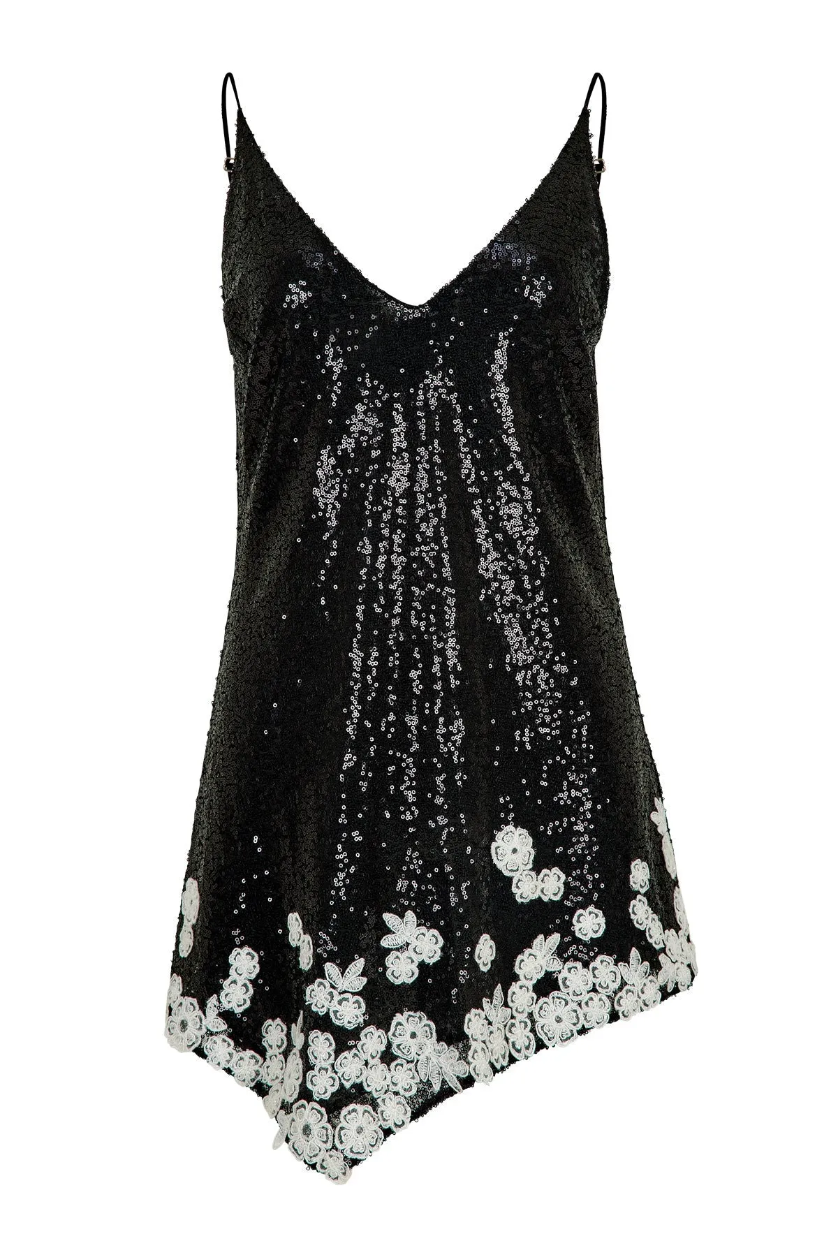 Jasmine Sequined Black Mini Dress