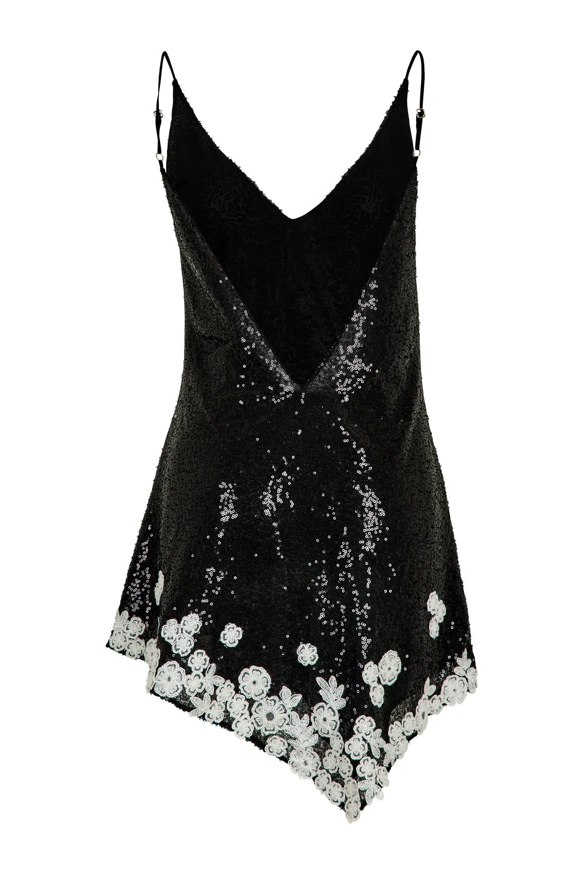 Jasmine Sequined Black Mini Dress