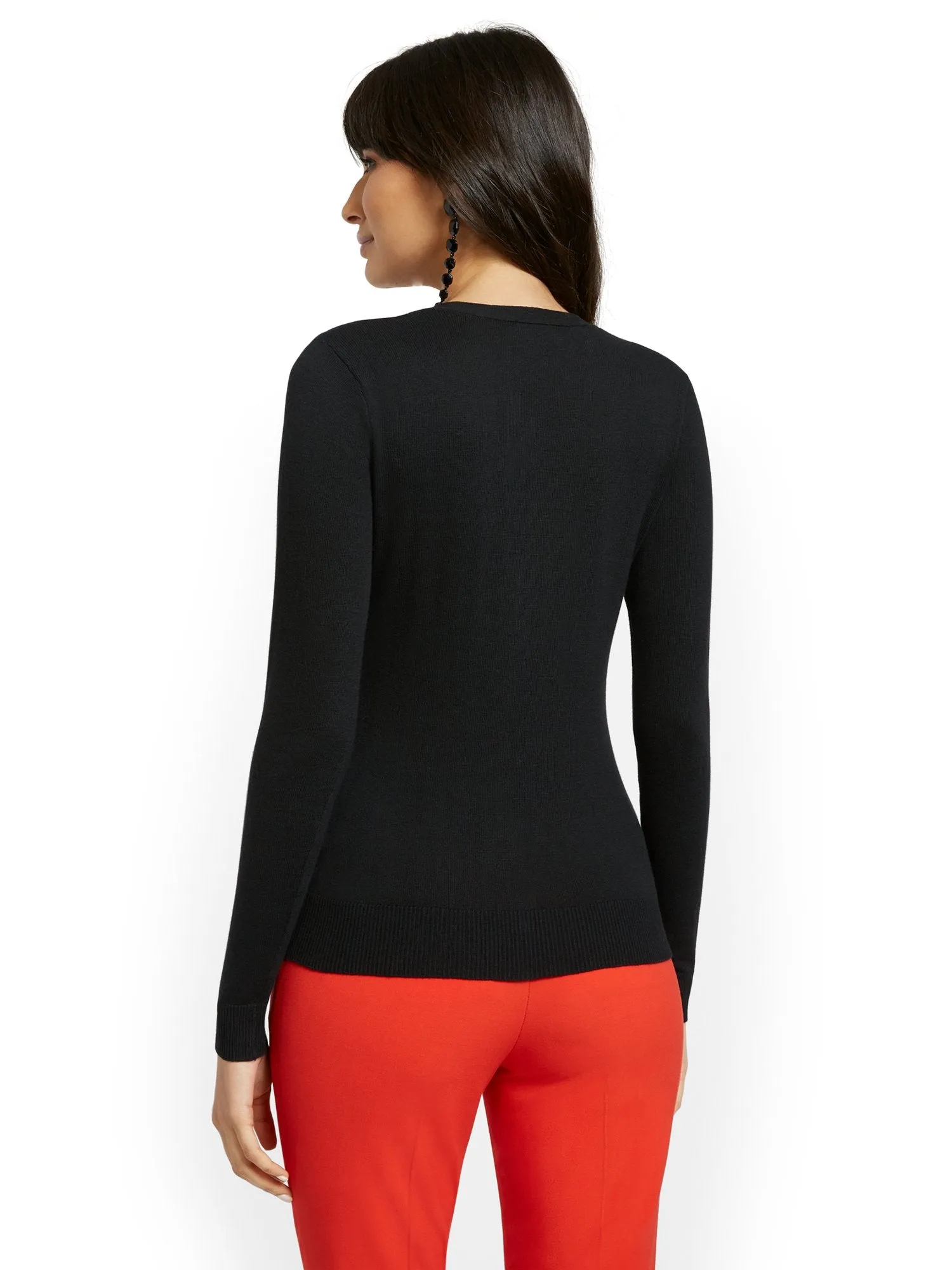 Jeweltone-Button Chelsea V-Neck Cardigan