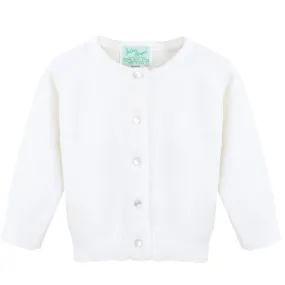 Julius Berger Cotton Cashmere White Baby & Toddler Girl Cardigan