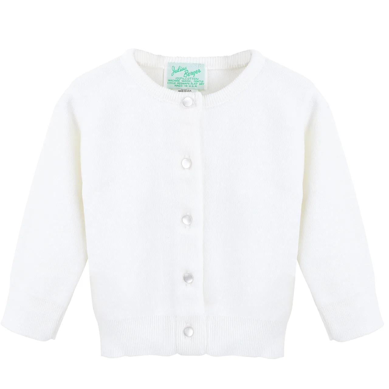 Julius Berger Cotton Cashmere White Baby & Toddler Girl Cardigan