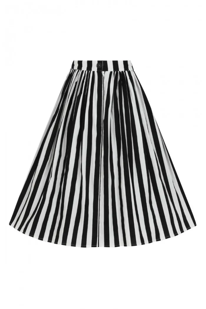 Juno Black and White Stripe Swing Skirt