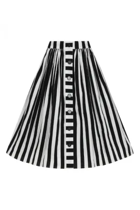 Juno Black and White Stripe Swing Skirt