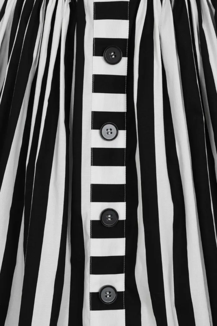 Juno Black and White Stripe Swing Skirt