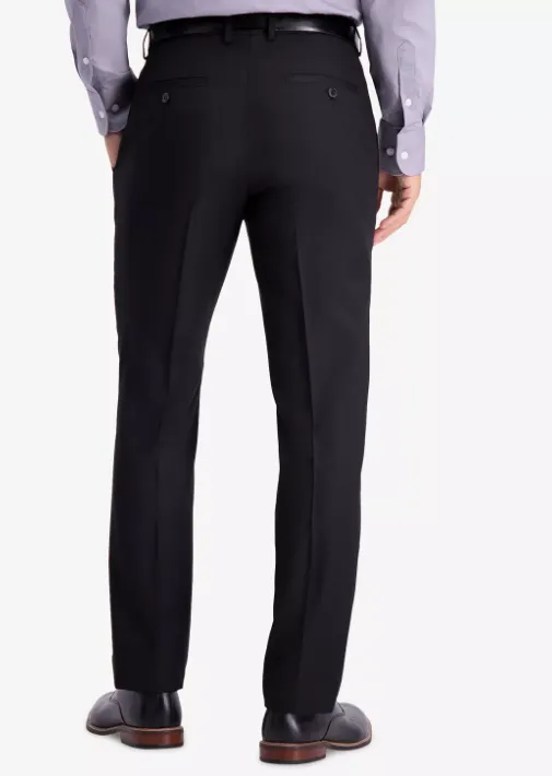 Kenneth Cole Reaction Mens Slim fit Dress Pants 33 / 30 Black Solid