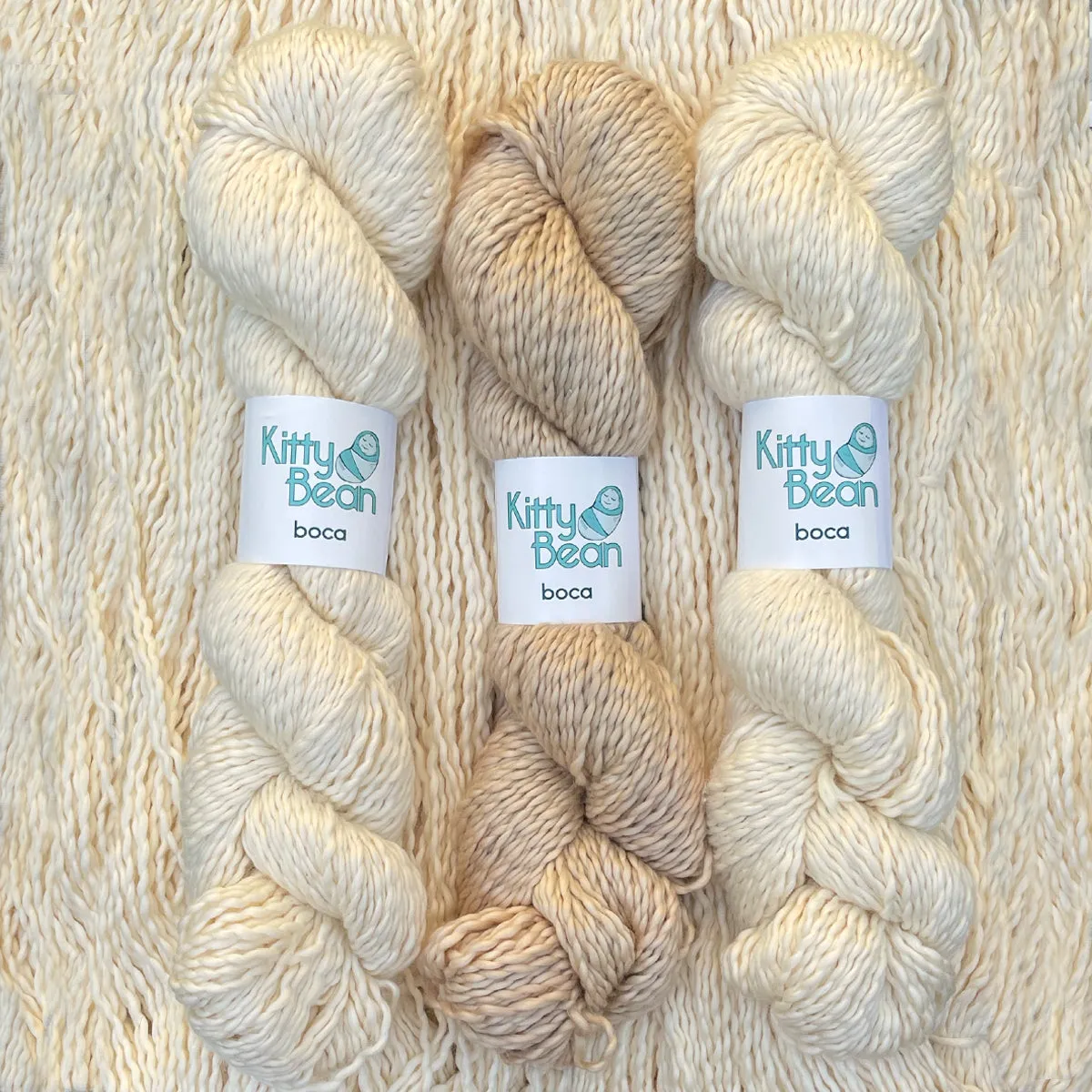 KittyBean Beanut Boca Baby Kit: Pima Cotton DK Yarn | Hand-Dyed Skeins | Layette Knitting