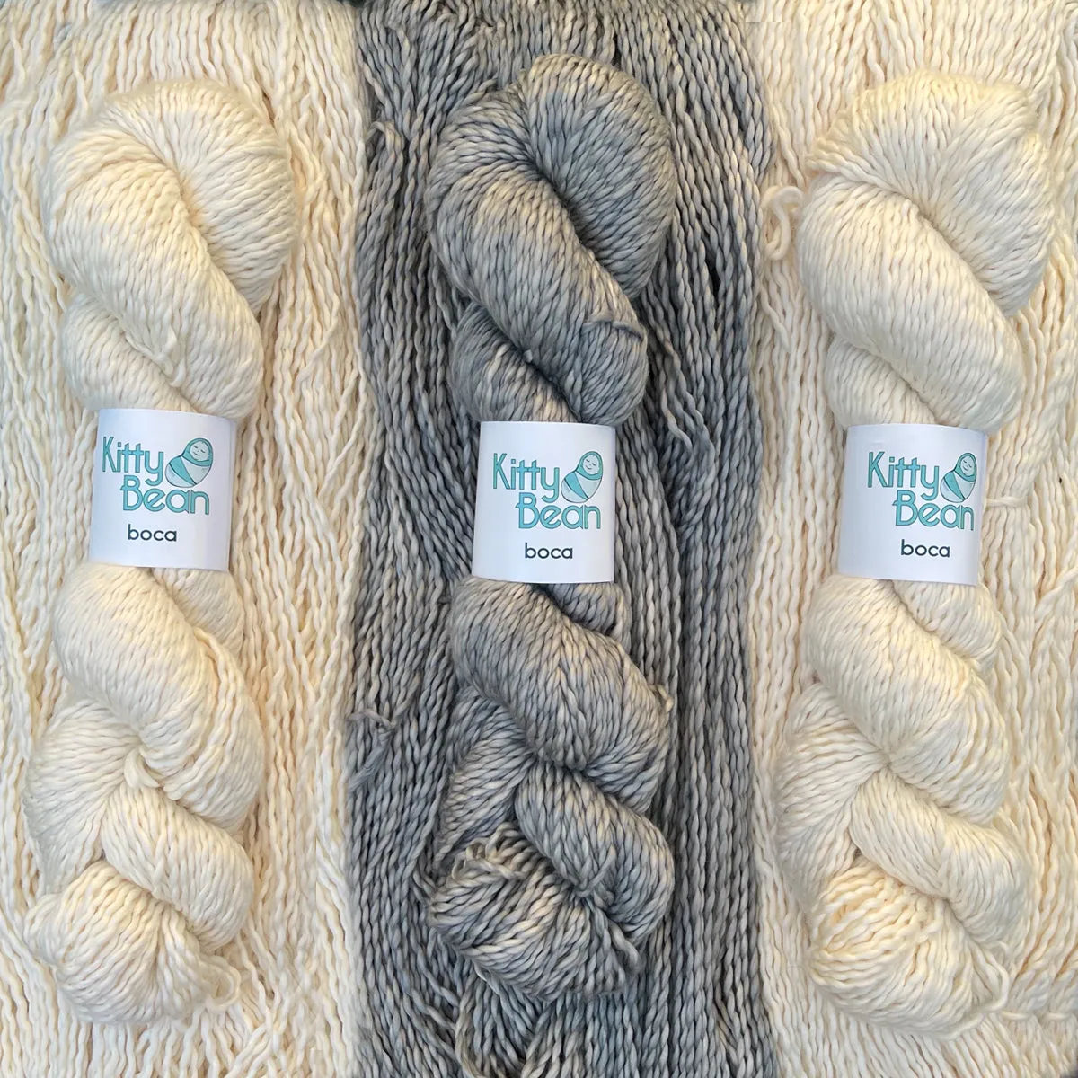 KittyBean Beanut Boca Baby Kit: Pima Cotton DK Yarn | Hand-Dyed Skeins | Layette Knitting