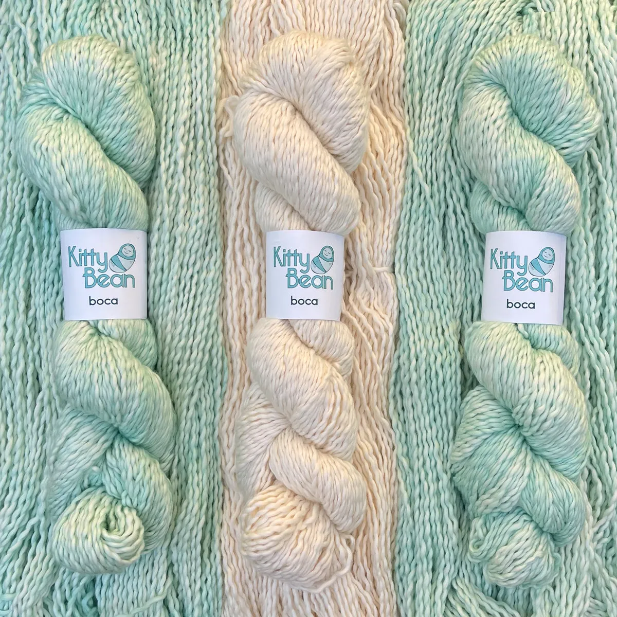 KittyBean Beanut Boca Baby Kit: Pima Cotton DK Yarn | Hand-Dyed Skeins | Layette Knitting