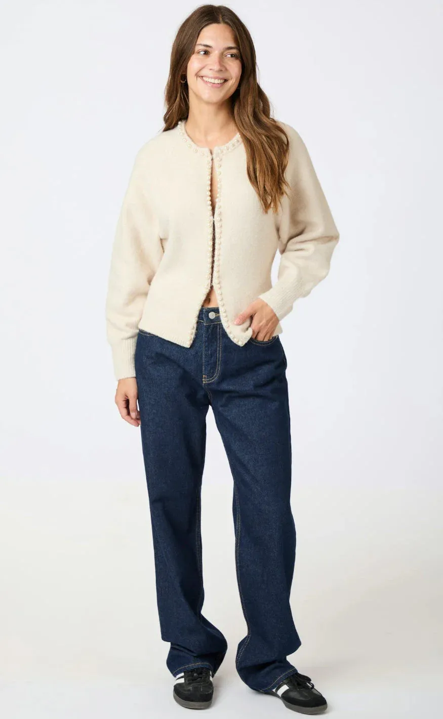 Lilly Pearl Knit Cardigan - Ivory