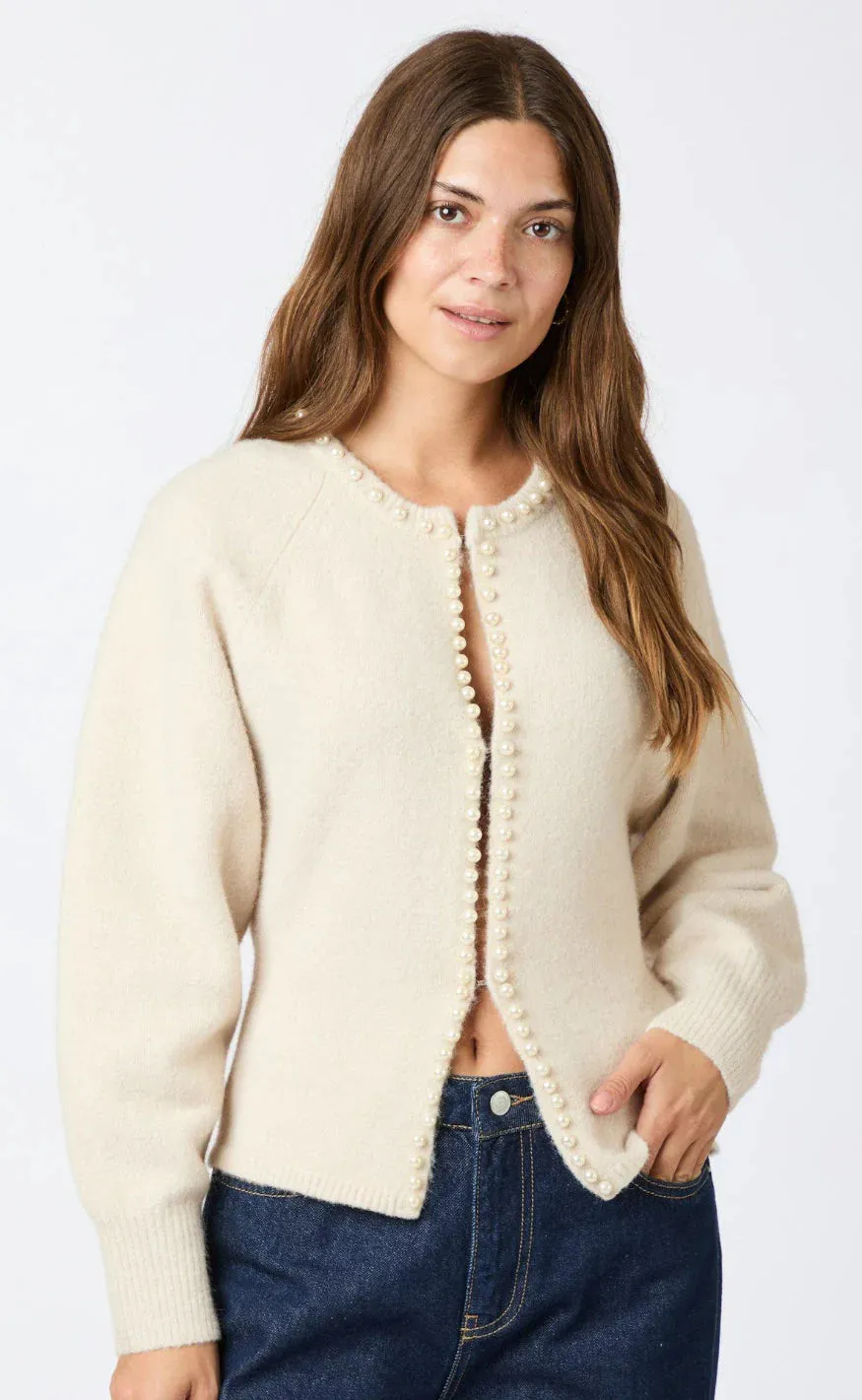 Lilly Pearl Knit Cardigan - Ivory