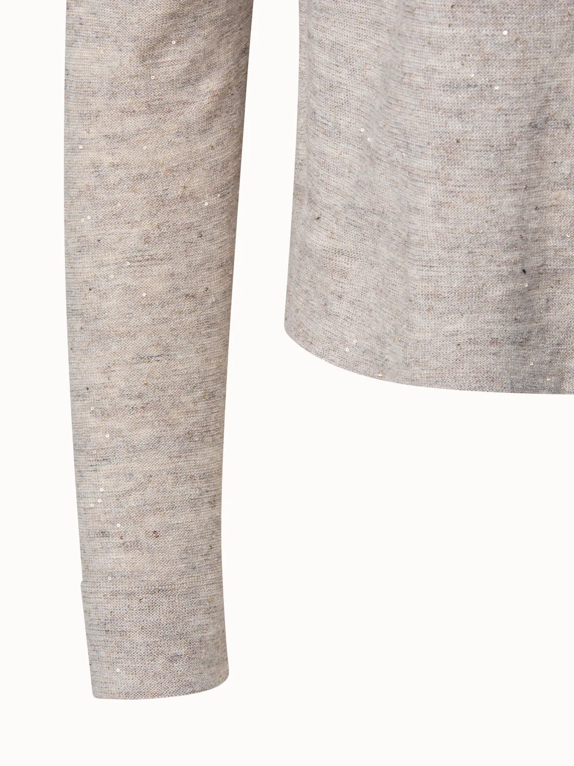 Linen Cotton Sequin Knit Cardigan