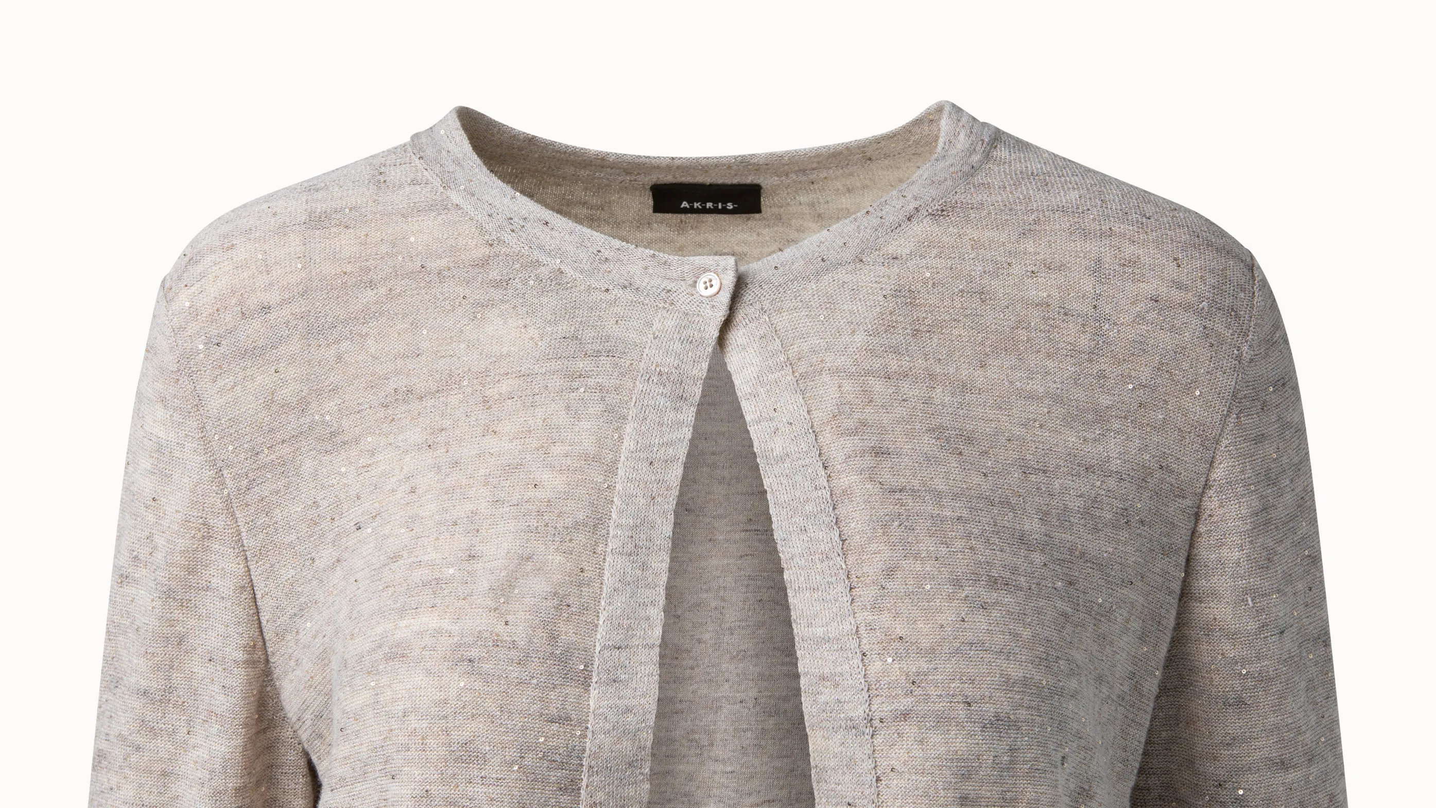 Linen Cotton Sequin Knit Cardigan