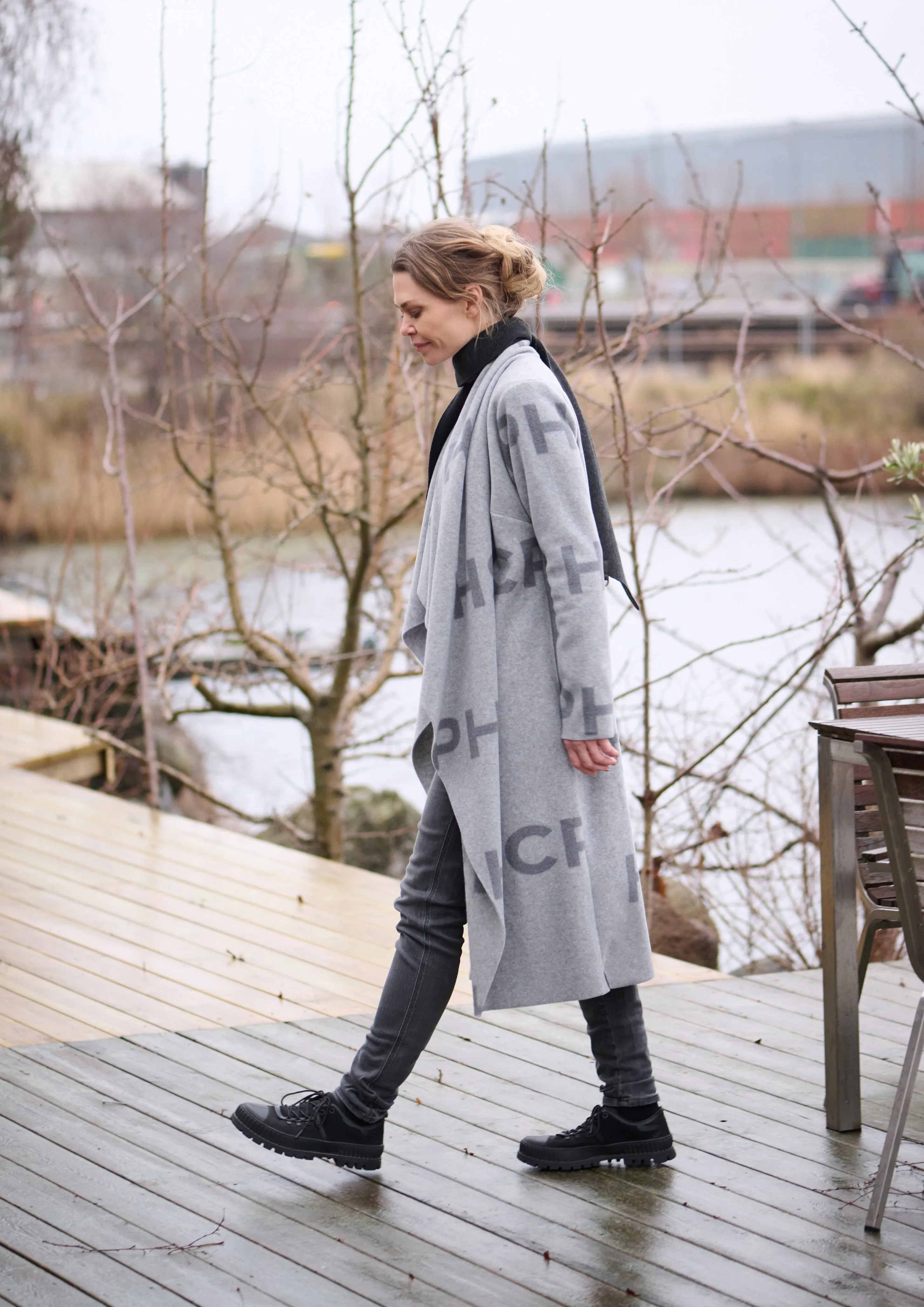LONG CARDIGAN W/ WATERFALL - 7131P - HSCPH PRINT