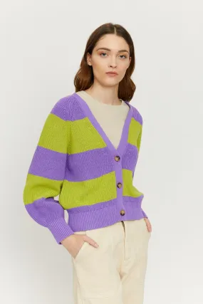 Mala Striped Cardigan Purple/Green
