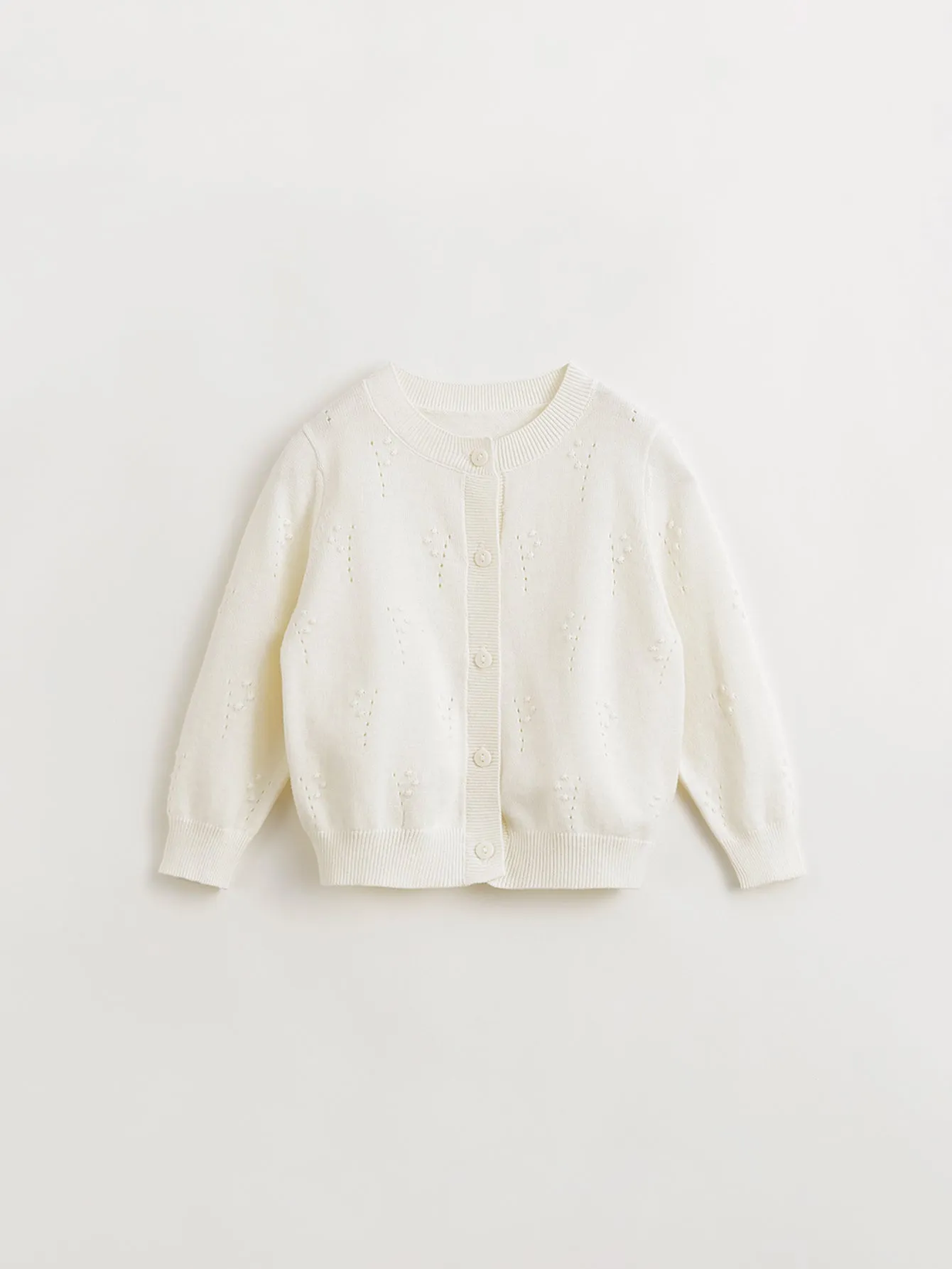 MARC & JANIE Girls Bellflower Hollow Out Loose Fit Cardigan 240313