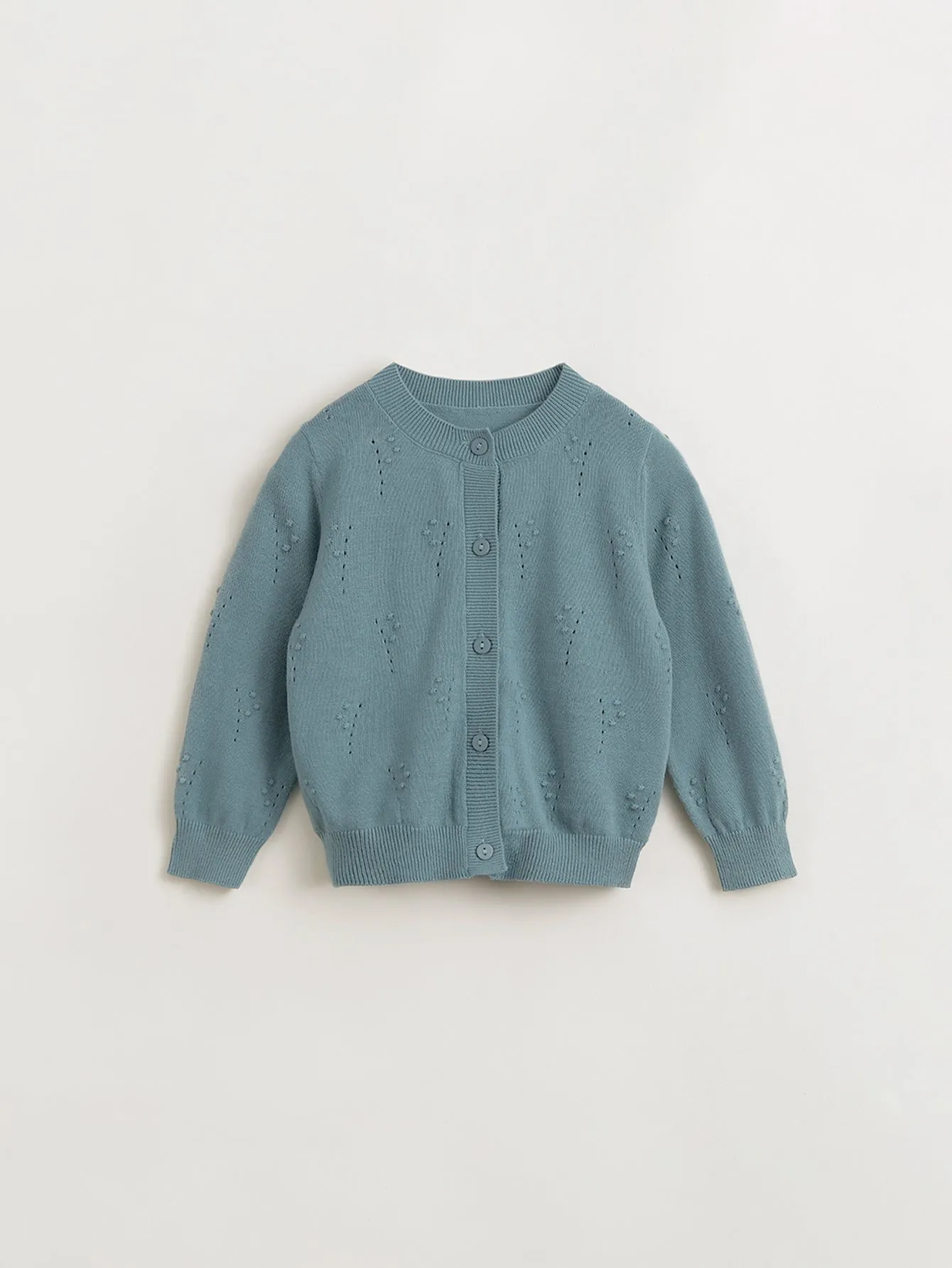 MARC & JANIE Girls Bellflower Hollow Out Loose Fit Cardigan 240313