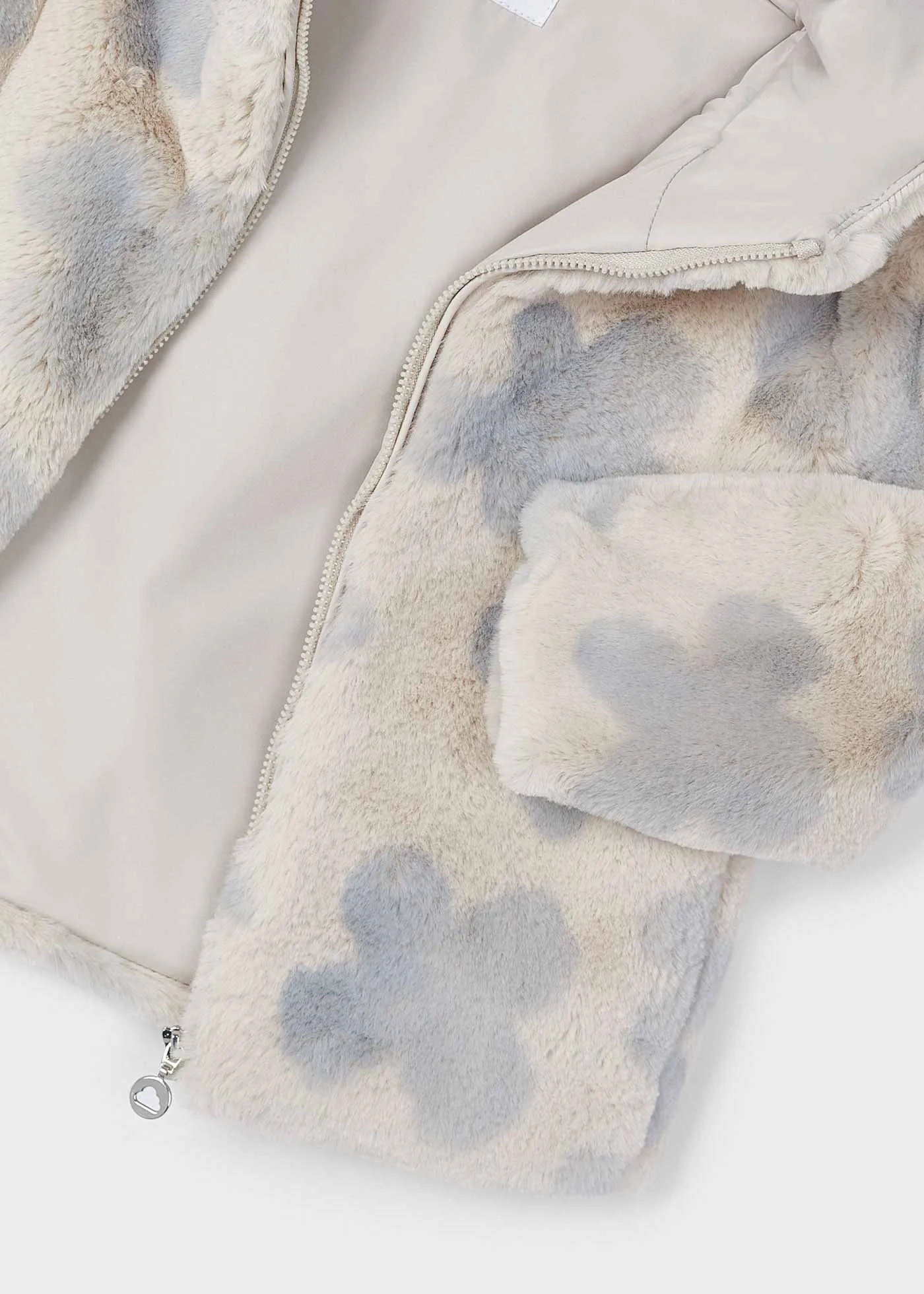 Mayoral Faux Fur Hooded Coat in Alpaca