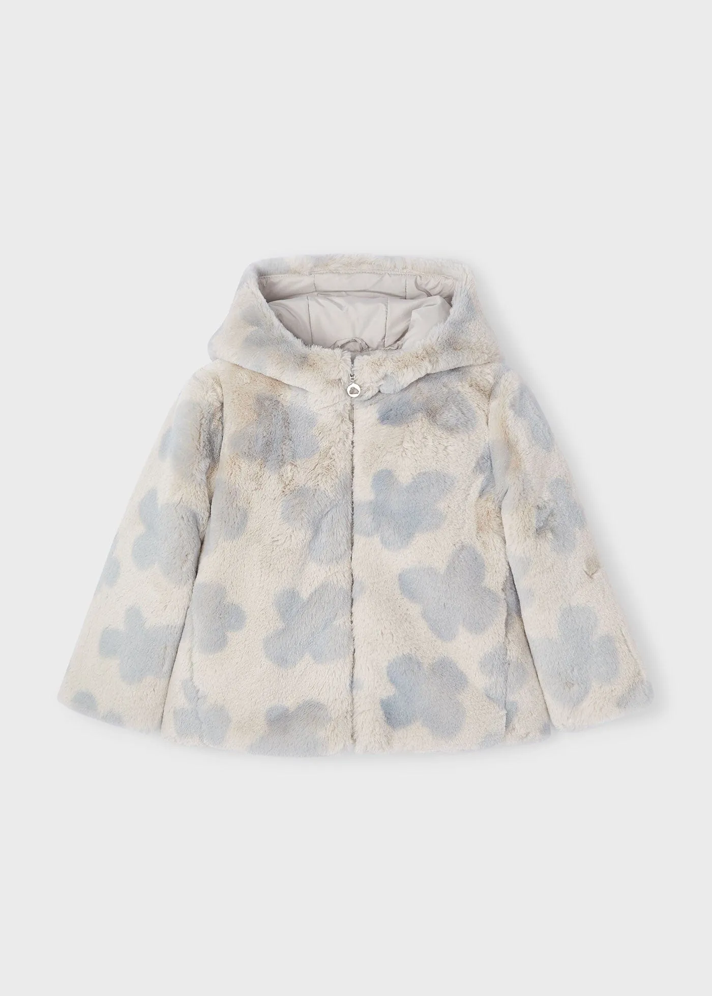 Mayoral Faux Fur Hooded Coat in Alpaca