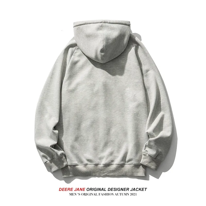 Men Cardigan Hoodie Hooded Sweater Men's Spring and Autumn Loose Versatile Coat