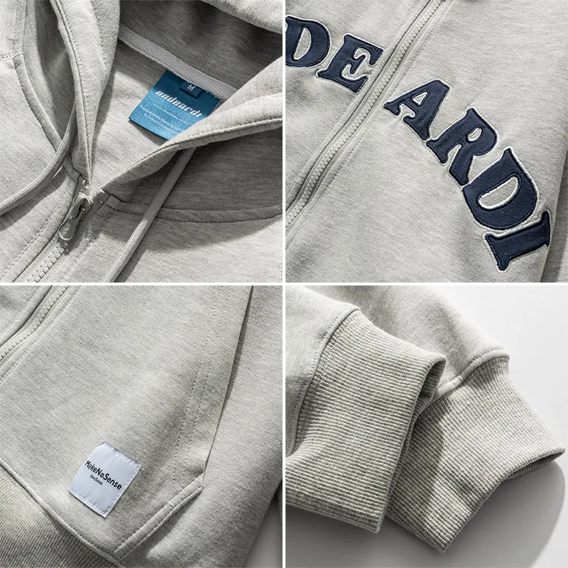 Men Cardigan Hoodie Hooded Sweater Men's Spring and Autumn Loose Versatile Coat
