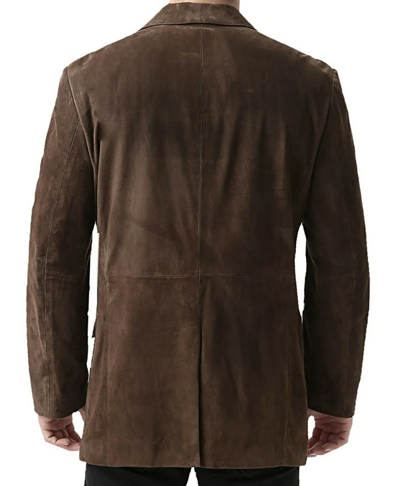 Men's Dark Brown Suede Blazer Jacket