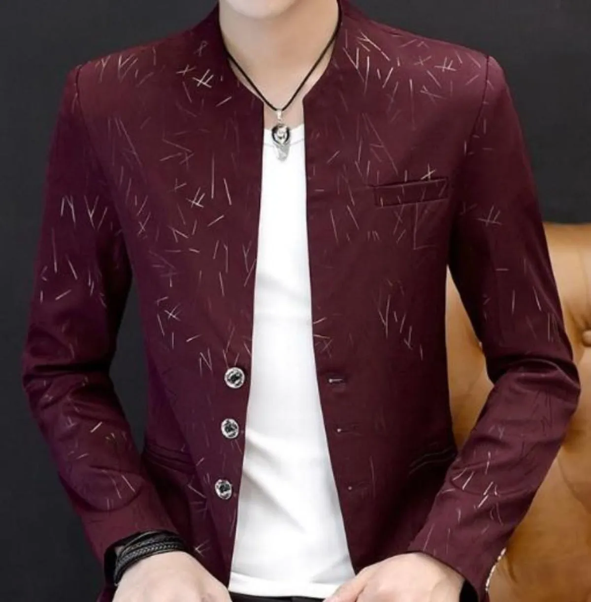 Mens Round Collar Blazer