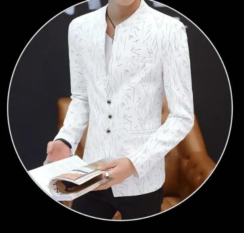 Mens Round Collar Blazer