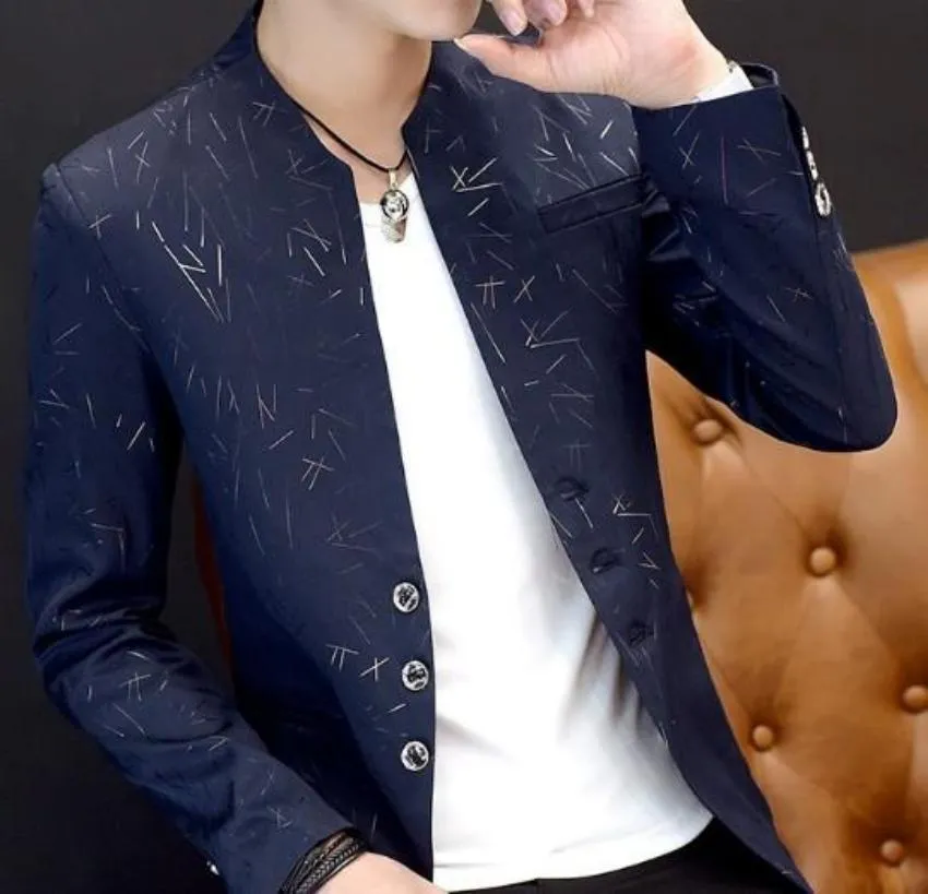 Mens Round Collar Blazer