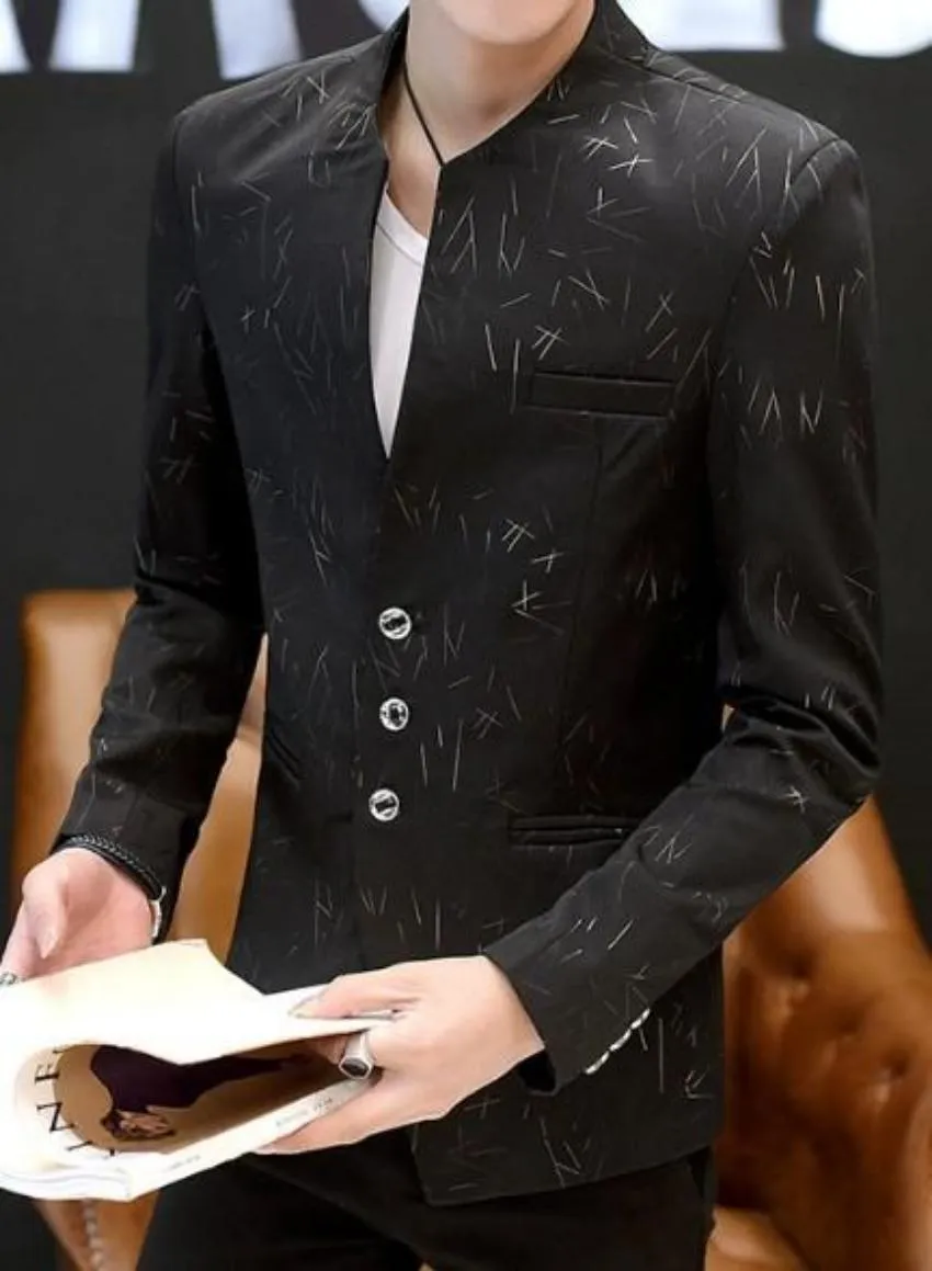 Mens Round Collar Blazer