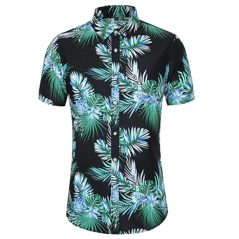 Men's Short-sleeved Printed Shirt Fashion Casual