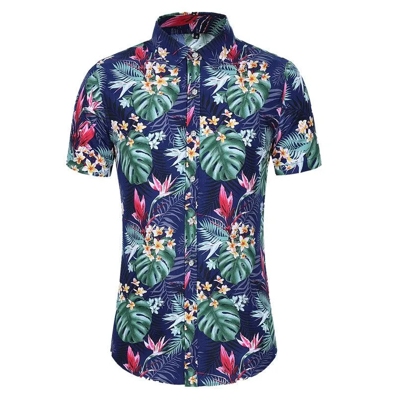 Men's Short-sleeved Printed Shirt Fashion Casual
