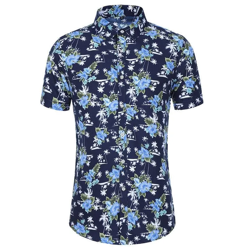 Men's Short-sleeved Printed Shirt Fashion Casual