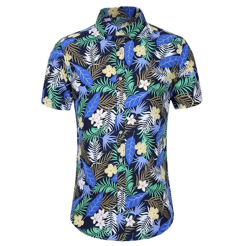 Men's Short-sleeved Printed Shirt Fashion Casual