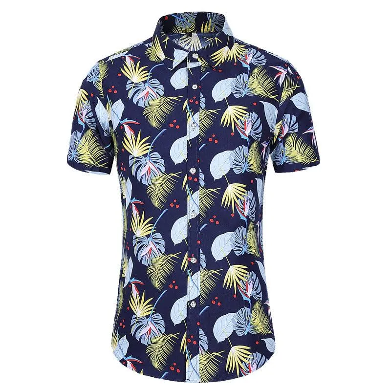 Men's Short-sleeved Printed Shirt Fashion Casual
