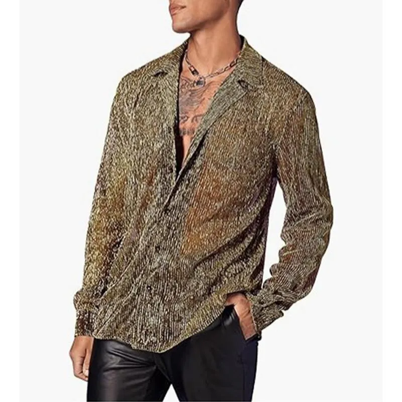 Men's Sparkling See-through Shirt 63950891YM