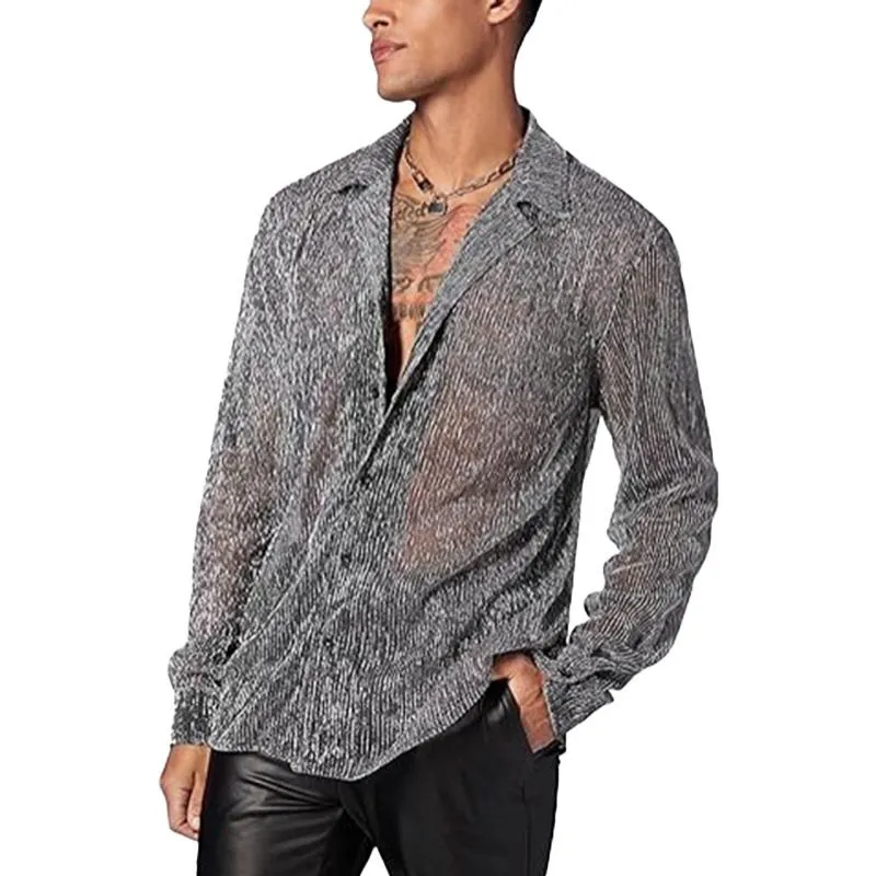 Men's Sparkling See-through Shirt 63950891YM