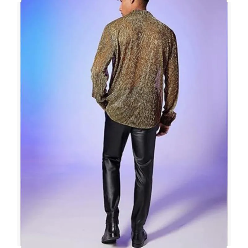 Men's Sparkling See-through Shirt 63950891YM