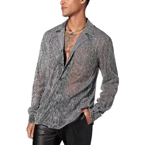 Men's Sparkling See-through Shirt 63950891YM
