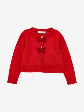 Monnalisa Baby Girls Wool Knitted Cardigan in Red