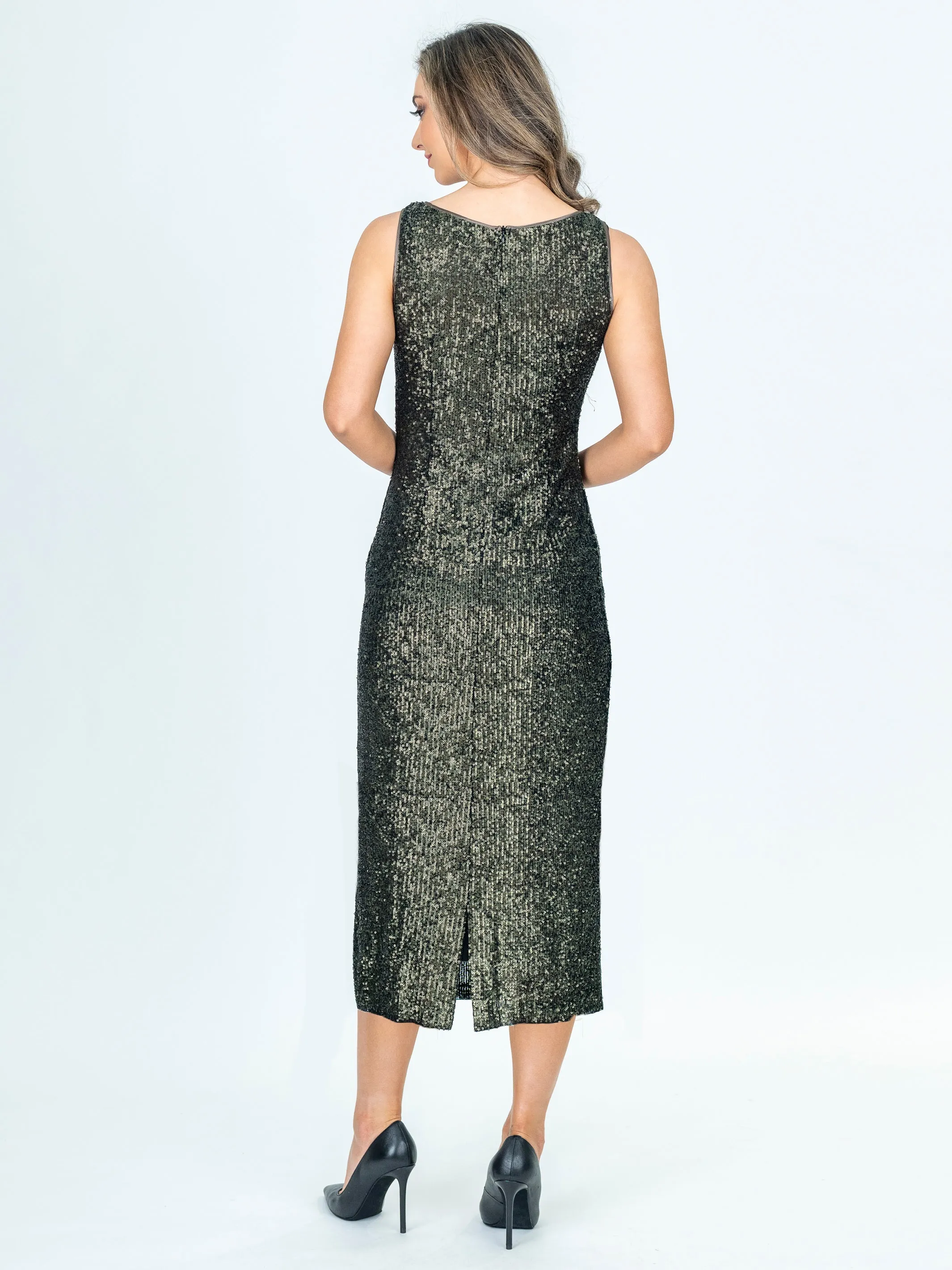 MONTE CARLO Boat Neck Midi Dress