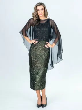 MONTE CARLO Boat Neck Midi Dress