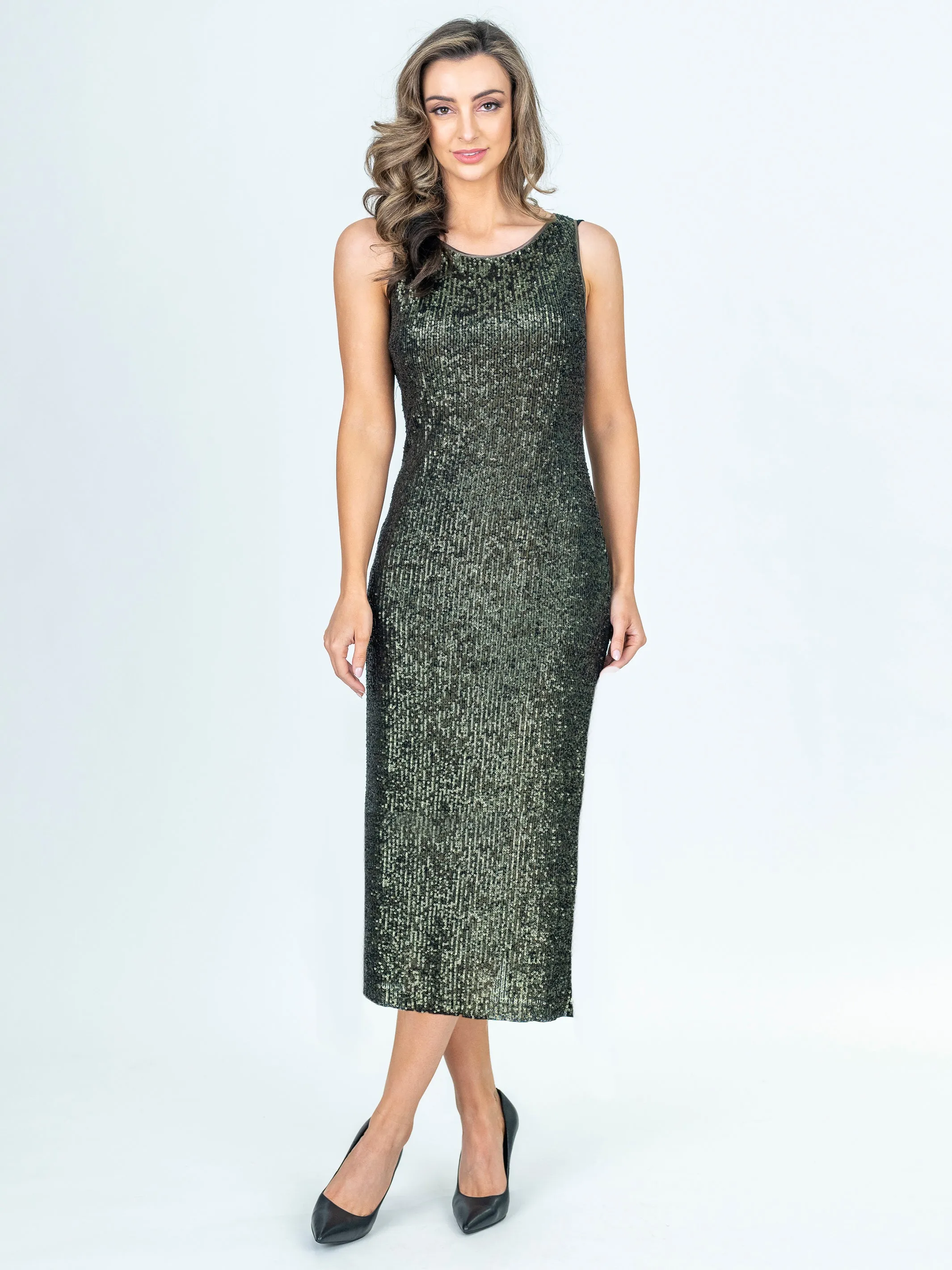MONTE CARLO Boat Neck Midi Dress