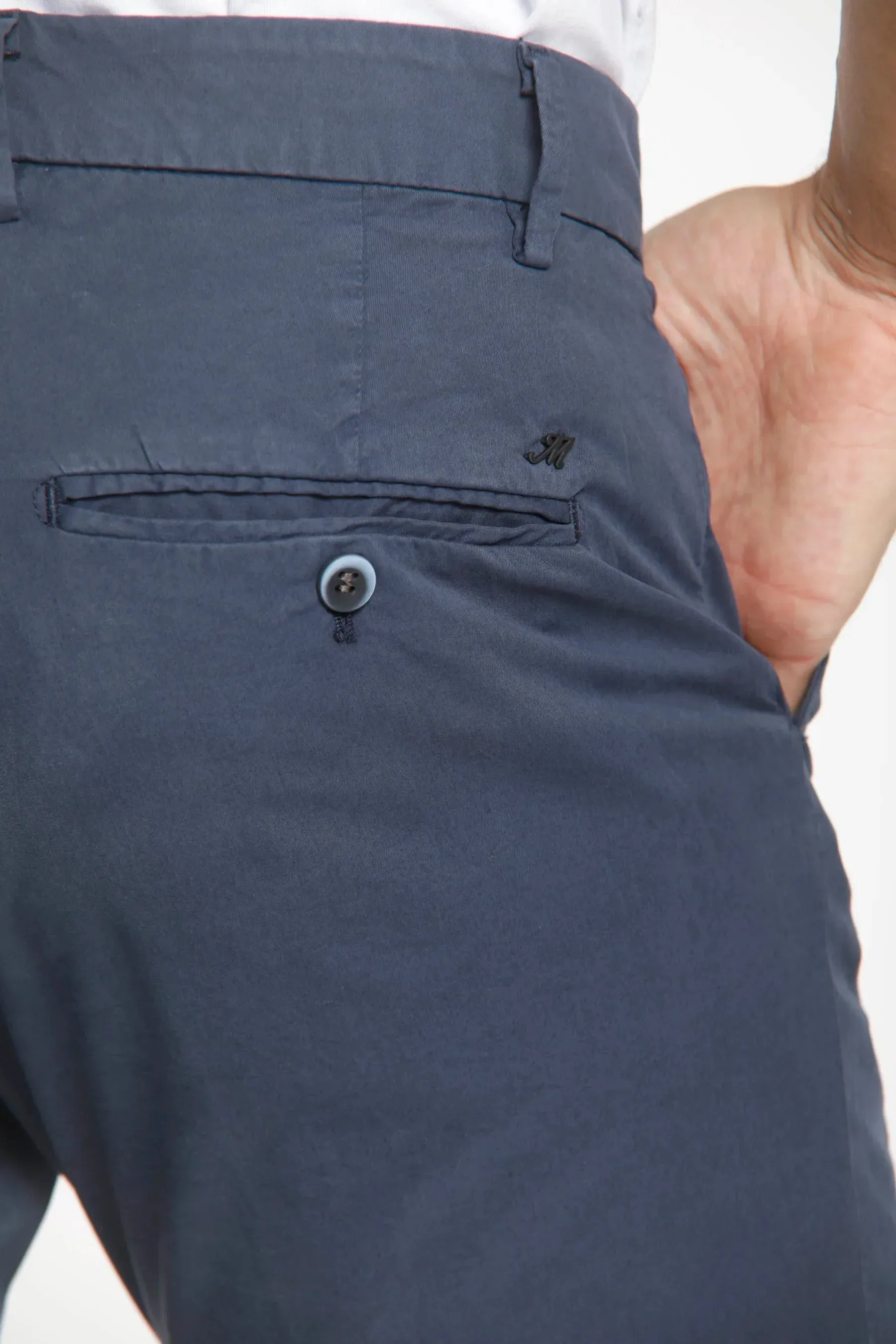 Navy Blue Chino Gaberdine Stretch - Mason's