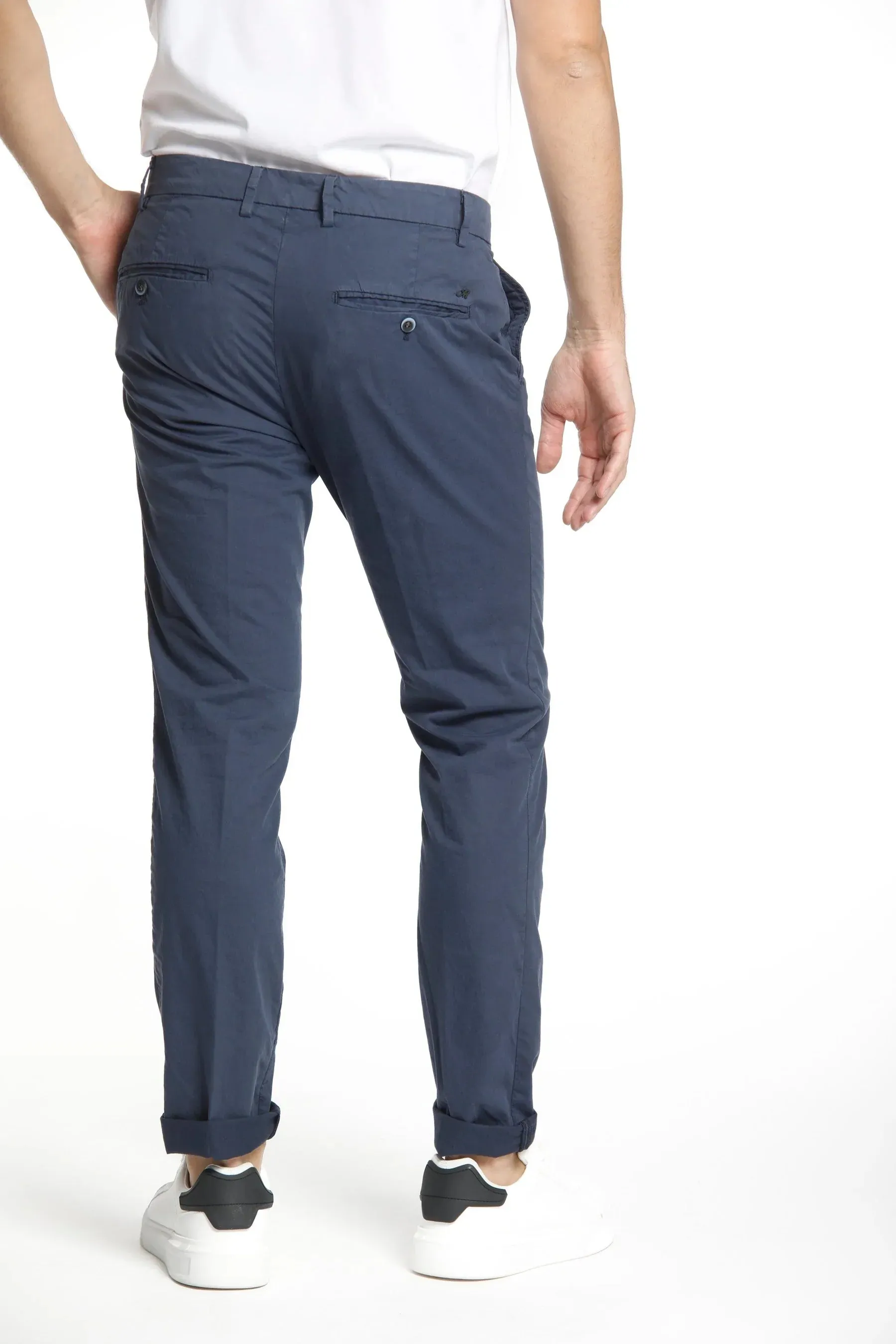 Navy Blue Chino Gaberdine Stretch - Mason's